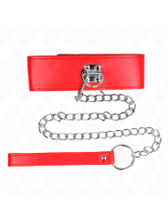 Kink - Collana Con Cintura 65 Cm Con Largo Cinturino Rosso Regolabile 335-41 Cm X 5 Cm - KINK COLLAR & GAG - Bondage | erosidea.com
