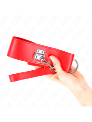 Kink - Collana Con Cintura 65 Cm Con Largo Cinturino Rosso Regolabile 335-41 Cm X 5 Cm - KINK COLLAR & GAG - Bondage | erosidea.com