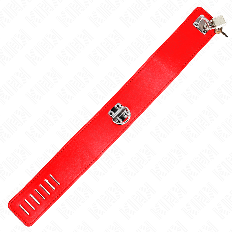 Kink - Collana Con Cintura 65 Cm Con Largo Cinturino Rosso Regolabile 335-41 Cm X 5 Cm - KINK COLLAR & GAG - Bondage | erosidea.com