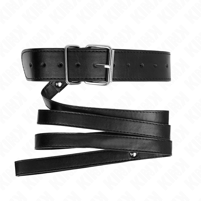 Kink - Collana Con Cintura 116 Cm Nero Cinturino Regolabile 32-50 Cm X 8 Cm - KINK COLLAR & GAG - Bondage | erosidea.com