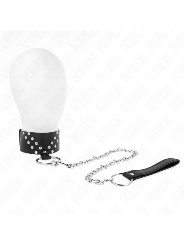 Kink - Collana Con Cintura 65 Cm Con Rivetto A V Regolabile 36-43 Cm X 5 Cm - KINK COLLAR & GAG - Bondage | erosidea.com