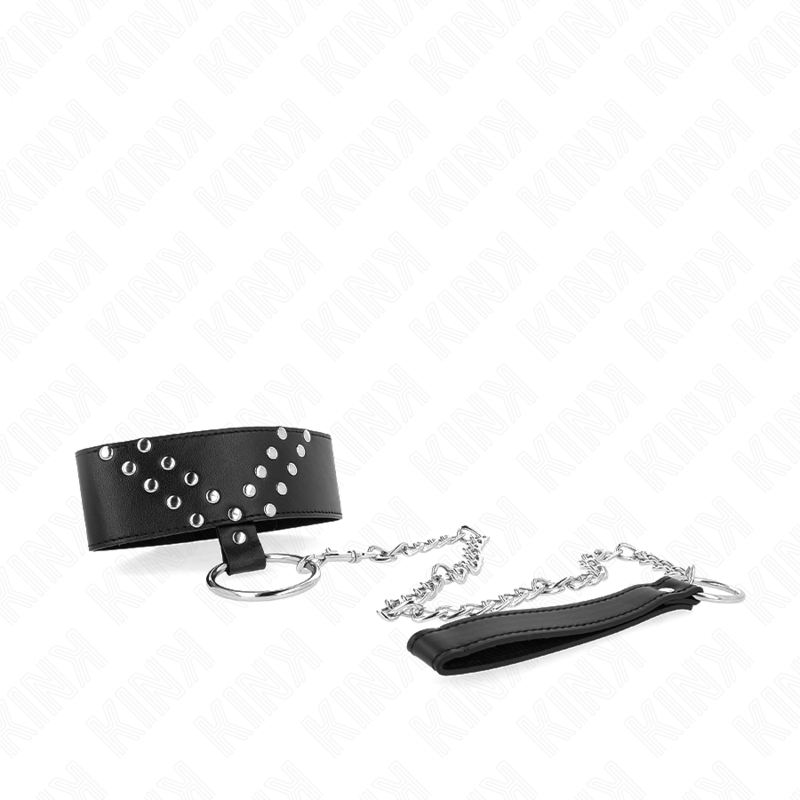 Kink - Collana Con Cintura 65 Cm Con Rivetto A V Regolabile 36-43 Cm X 5 Cm - KINK COLLAR & GAG - Bondage | erosidea.com