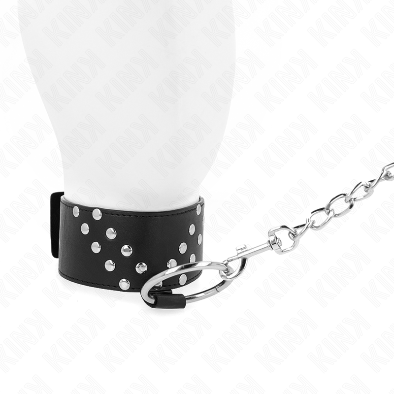 Kink - Collana Con Cintura 65 Cm Con Rivetto A V Regolabile 36-43 Cm X 5 Cm - KINK COLLAR & GAG - Bondage | erosidea.com
