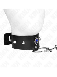Kink - Collana 65 Cm Con Cinturino Con Diamanti Blu Regolabile 36-43 Cm X 5 Cm - KINK COLLAR & GAG - Bondage | erosidea.com