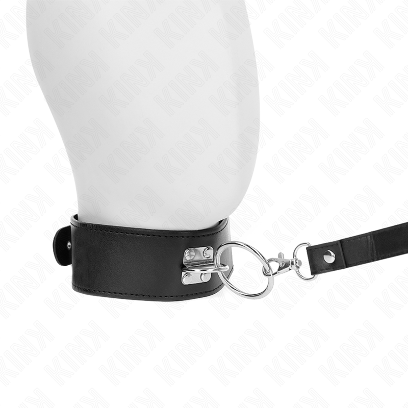 Kink - Guinzaglio Borchie 116 Cm Collare Con Cinturino In Similpelle 50 X 5 Cm - KINK COLLAR & GAG - Collari e Guinzagli | erosidea.com