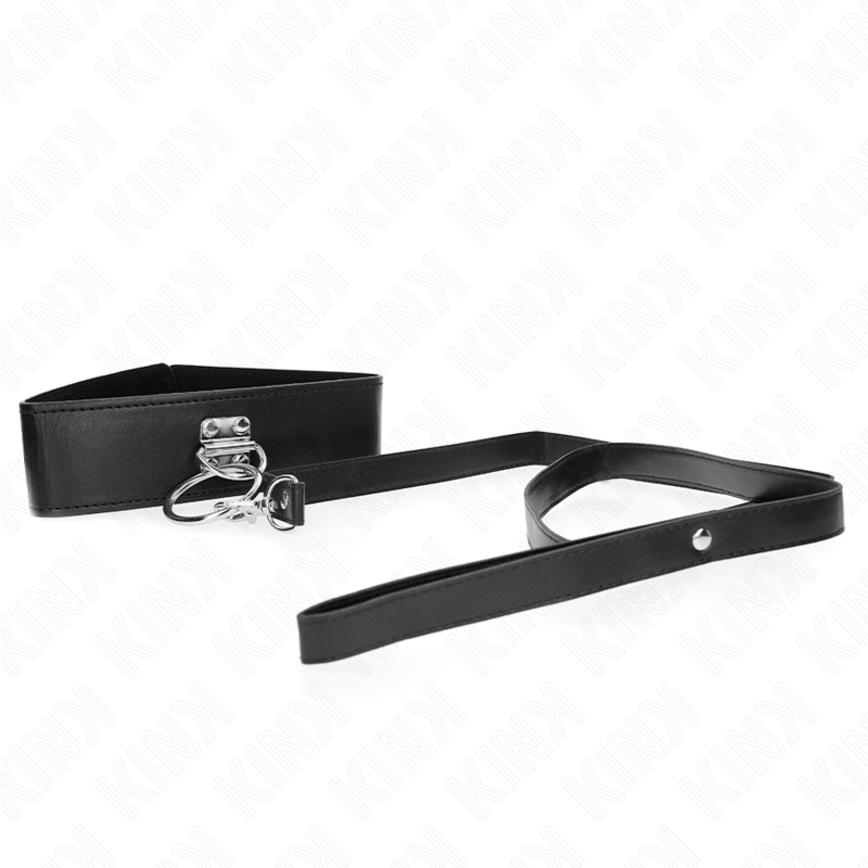Kink - Guinzaglio Borchie 116 Cm Collare Con Cinturino In Similpelle 50 X 5 Cm - KINK COLLAR & GAG - Collari e Guinzagli | erosidea.com