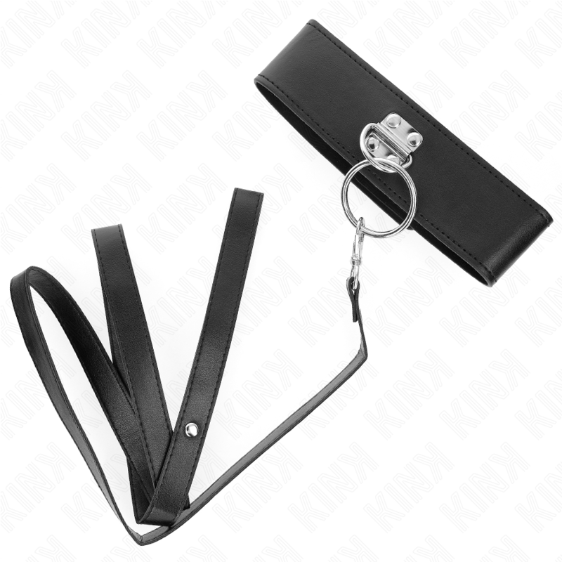 Kink - Guinzaglio Borchie 116 Cm Collare Con Cinturino In Similpelle 50 X 5 Cm - KINK COLLAR & GAG - Collari e Guinzagli | erosidea.com