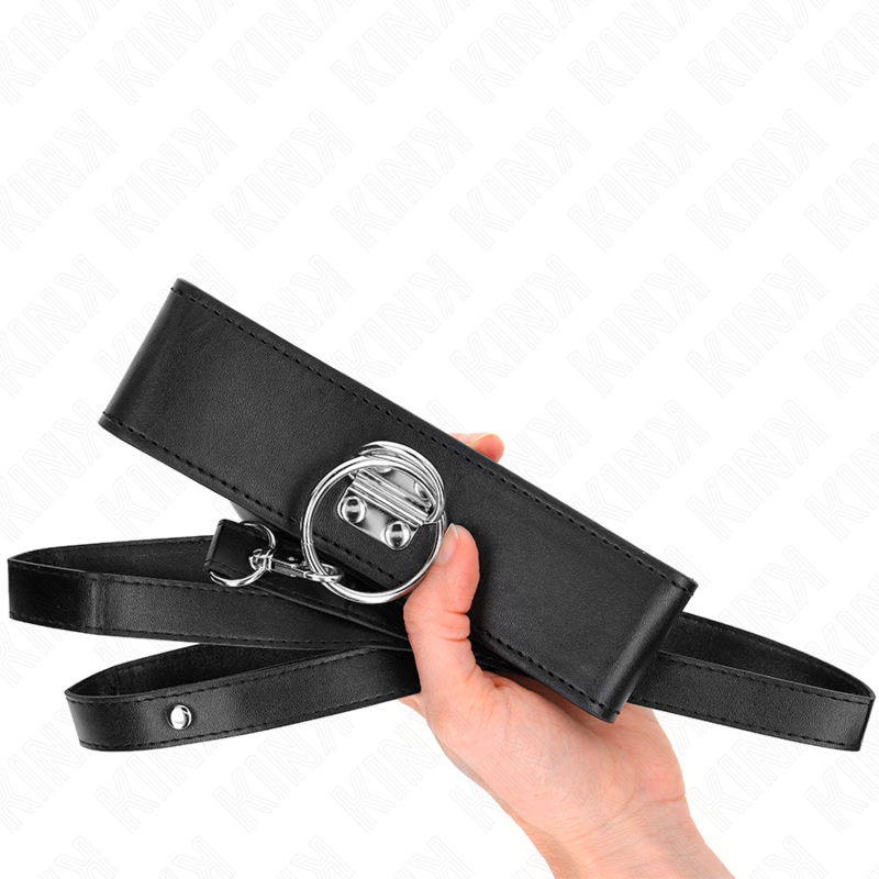 Kink - Guinzaglio Borchie 116 Cm Collare Con Cinturino In Similpelle 50 X 5 Cm - KINK COLLAR & GAG - Collari e Guinzagli | erosidea.com