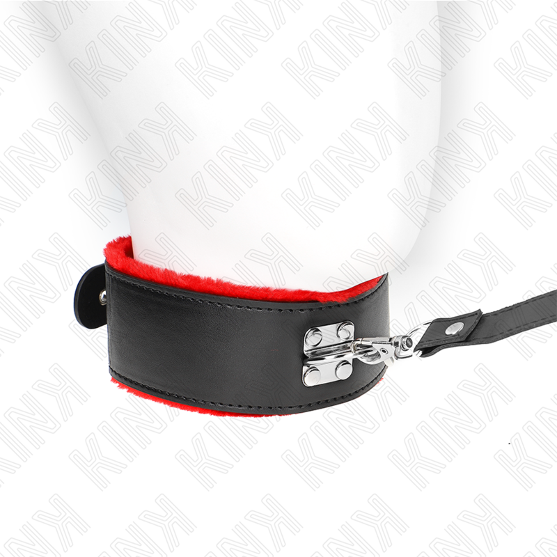 Kink - Collana Con Cintura 116 Cm Con Cinturino In Pelle Rosso Regolabile 40-48 Cm X 6 Cm - KINK COLLAR & GAG - Bondage | erosidea.com