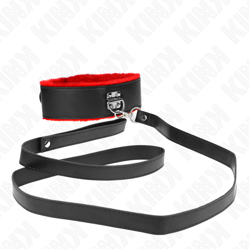 Kink - Collana Con Cintura 116 Cm Con Cinturino In Pelle Rosso Regolabile 40-48 Cm X 6 Cm - KINK COLLAR & GAG - Bondage | erosidea.com