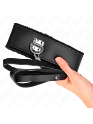 Kink - Collana Con Cintura 116 Cm Con Cinturino In Pelle Nera Regolabile 40-48 Cm X 6 Cm - KINK COLLAR & GAG - Bondage | erosidea.com