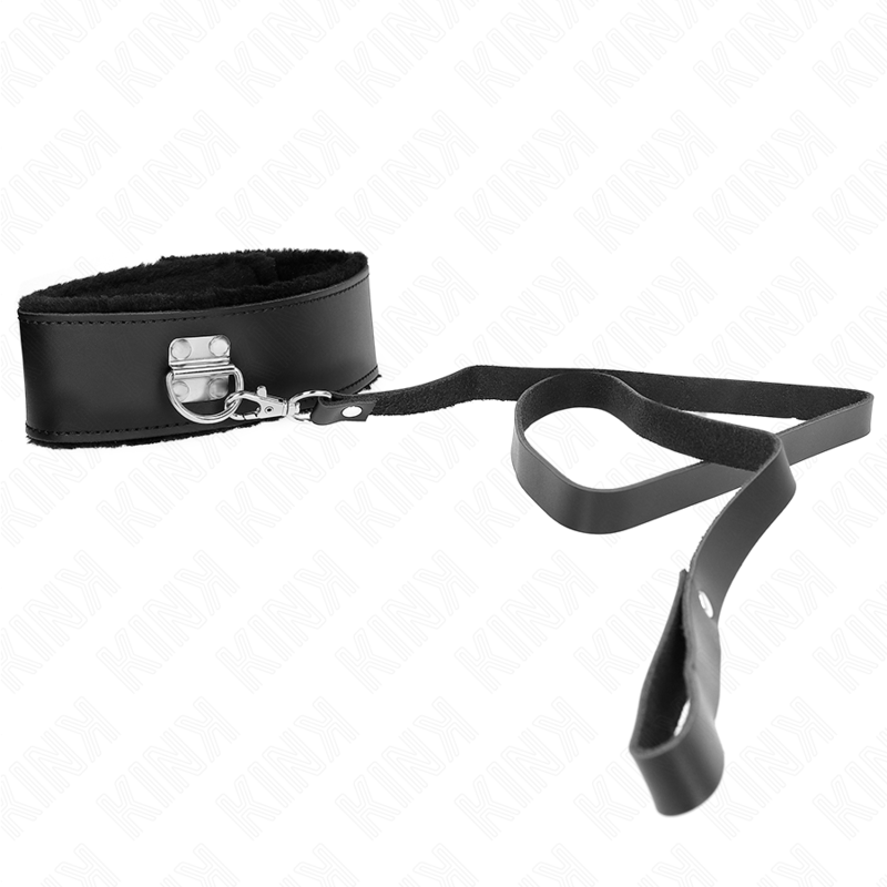 Kink - Collana Con Cintura 116 Cm Con Cinturino In Pelle Nera Regolabile 40-48 Cm X 6 Cm - KINK COLLAR & GAG - Bondage | erosidea.com