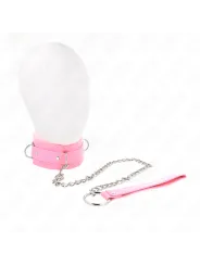 Kink - Collare Con Guinzaglio 65 Cm Con Restrizioni Rosa 36-42 Cm X 55 Cm - KINK COLLAR & GAG - Collari e Guinzagli | erosidea.com