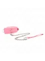 Kink - Collare Con Guinzaglio 65 Cm Con Restrizioni Rosa 36-42 Cm X 55 Cm - KINK COLLAR & GAG - Collari e Guinzagli | erosidea.com