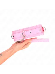 Kink - Collare Con Guinzaglio 65 Cm Con Restrizioni Rosa 36-42 Cm X 55 Cm - KINK COLLAR & GAG - Collari e Guinzagli | erosidea.com