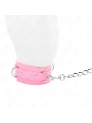 Kink - Collare Con Guinzaglio 65 Cm Con Restrizioni Rosa 36-42 Cm X 55 Cm - KINK COLLAR & GAG - Collari e Guinzagli | erosidea.com