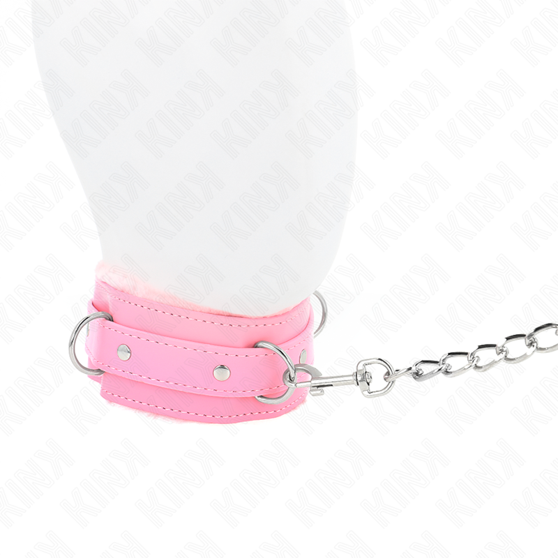 Kink - Collare Con Guinzaglio 65 Cm Con Restrizioni Rosa 36-42 Cm X 55 Cm - KINK COLLAR & GAG - Collari e Guinzagli | erosidea.com