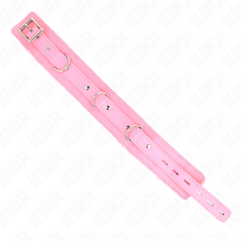 Kink - Collare Con Guinzaglio 65 Cm Con Restrizioni Rosa 36-42 Cm X 55 Cm - KINK COLLAR & GAG - Collari e Guinzagli | erosidea.com