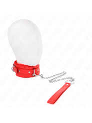 Kink - Collare Con Guinzaglio 65 Cm Con Restrizioni Rosso 36-42 Cm X 55 Cm - KINK COLLAR & GAG - Collari e Guinzagli | erosidea.com