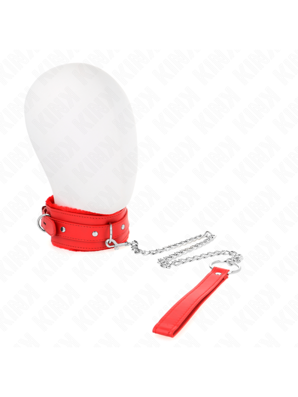 Kink - Collare Con Guinzaglio 65 Cm Con Restrizioni Rosso 36-42 Cm X 55 Cm - KINK COLLAR & GAG - Collari e Guinzagli | erosidea.com