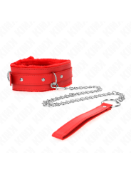 Kink - Collare Con Guinzaglio 65 Cm Con Restrizioni Rosso 36-42 Cm X 55 Cm - KINK COLLAR & GAG - Collari e Guinzagli | erosidea.com