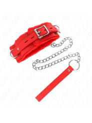 Kink - Collare Con Guinzaglio 65 Cm Con Restrizioni Rosso 36-42 Cm X 55 Cm - KINK COLLAR & GAG - Collari e Guinzagli | erosidea.com