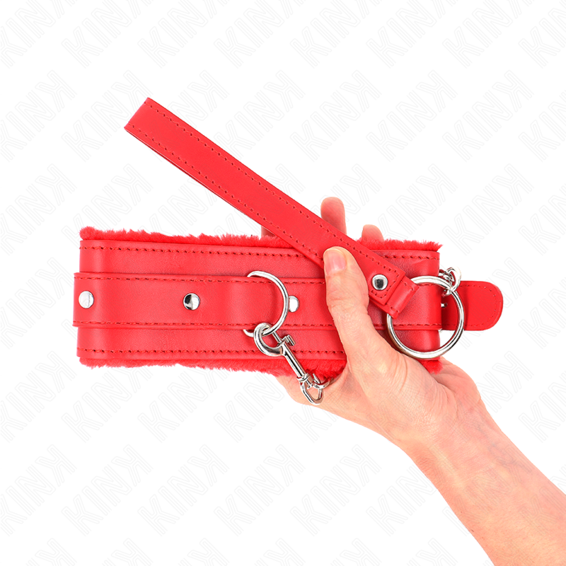 Kink - Collare Con Guinzaglio 65 Cm Con Restrizioni Rosso 36-42 Cm X 55 Cm - KINK COLLAR & GAG - Collari e Guinzagli | erosidea.com