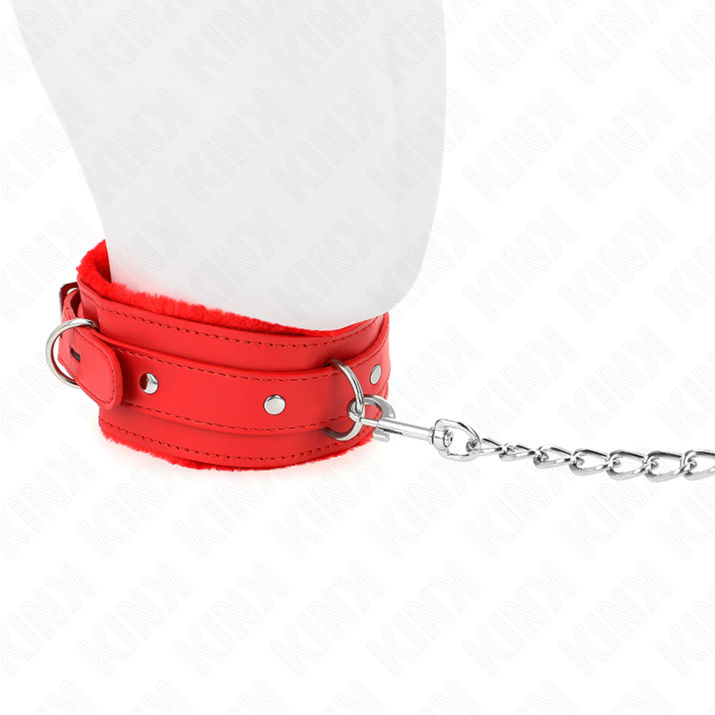 Kink - Collare Con Guinzaglio 65 Cm Con Restrizioni Rosso 36-42 Cm X 55 Cm - KINK COLLAR & GAG - Collari e Guinzagli | erosidea.com