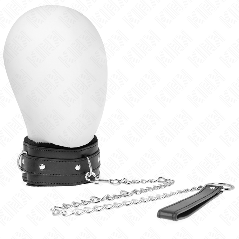 Kink - Collare Con Guinzaglio 65 Cm Con Restrizioni Nero 36-42 Cm X 55 Cm - KINK COLLAR & GAG - Collari e Guinzagli | erosidea.com
