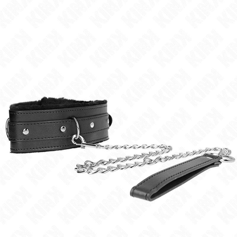 Kink - Collare Con Guinzaglio 65 Cm Con Restrizioni Nero 36-42 Cm X 55 Cm - KINK COLLAR & GAG - Collari e Guinzagli | erosidea.com