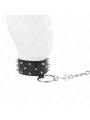 Kink - Collana Con Guinzaglio 65 Cm Con Borchie In Argento Modello 5 Regolabile 36-43 Cm X 5 Cm - KINK COLLAR & GAG - Collari e Guinzagli | erosidea.com