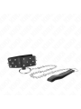 Kink - Collana Con Guinzaglio 65 Cm Con Borchie In Argento Modello 5 Regolabile 36-43 Cm X 5 Cm - KINK COLLAR & GAG - Collari e Guinzagli | erosidea.com