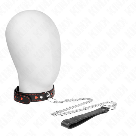 Kink - Collana Con Cinturino 65 Cm Dettagli Cuore 525 X 25 Cm - KINK COLLAR & GAG - Bondage | erosidea.com