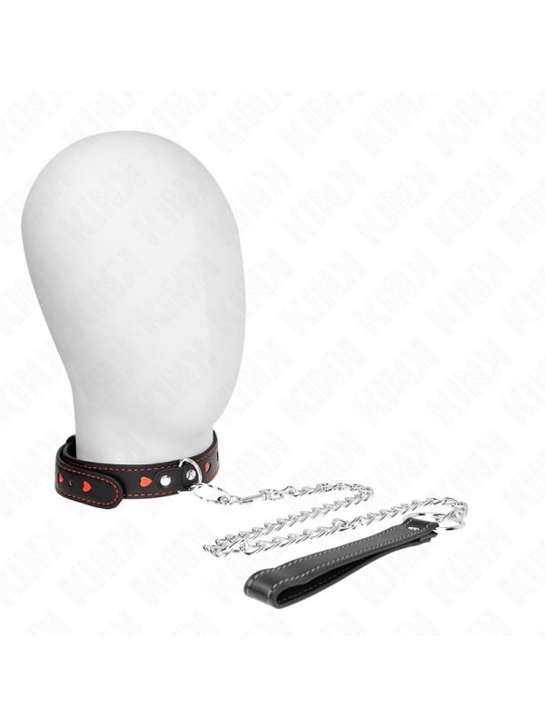 Kink - Collana Con Cinturino 65 Cm Dettagli Cuore 525 X 25 Cm - KINK COLLAR & GAG - Bondage | erosidea.com