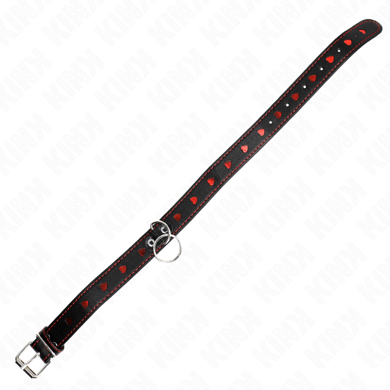 Kink - Collana Con Cinturino 65 Cm Dettagli Cuore 525 X 25 Cm - KINK COLLAR & GAG - Bondage | erosidea.com