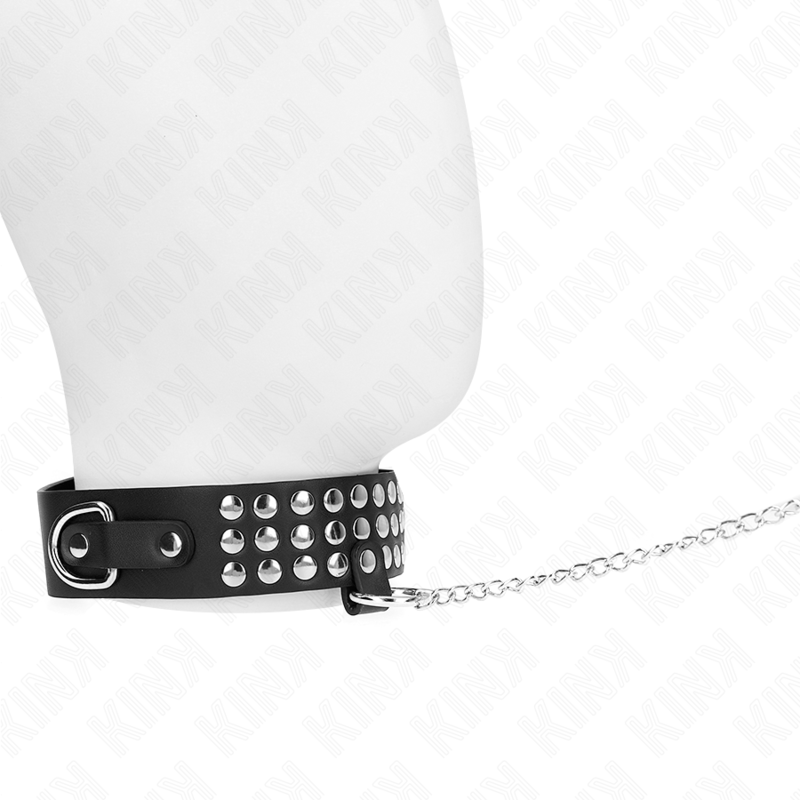 Kink - Collana Con Cinturino 65 Cm Con Lucidi Regolabile 37-42 Cm X 53 Cm - KINK COLLAR & GAG - Bondage | erosidea.com
