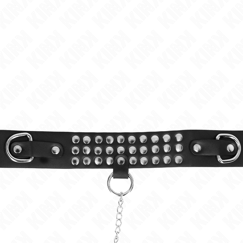 Kink - Collana Con Cinturino 65 Cm Con Lucidi Regolabile 37-42 Cm X 53 Cm - KINK COLLAR & GAG - Bondage | erosidea.com