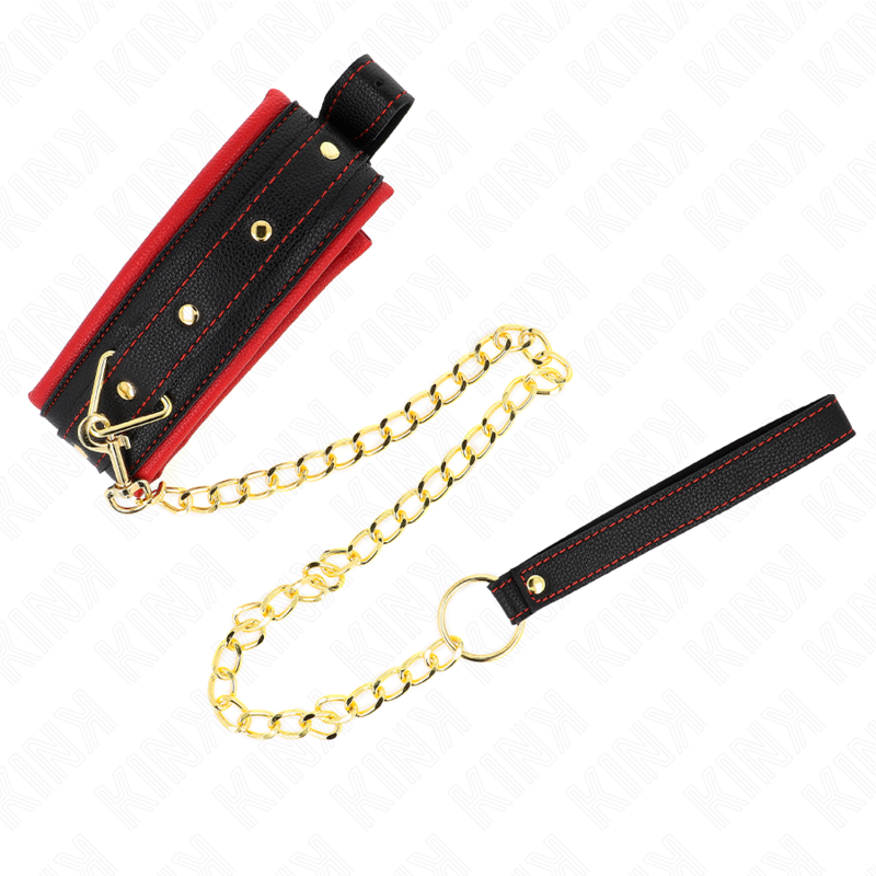 Kink - Collare Con Guinzaglio In Tessuto Tinto Regolabile 33-48 Cm X 57 Cm - KINK COLLAR & GAG - Collari e Guinzagli | erosidea.com