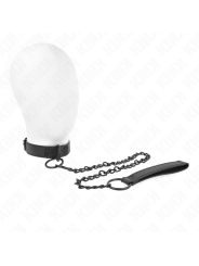 Kink - Collare Con Guinzaglio Scuro 65 Cm Regolabile 37-54 Cm X 3 Cm - KINK COLLAR & GAG - Collari e Guinzagli | erosidea.com