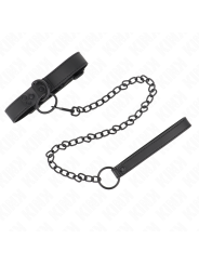 Kink - Collare Con Guinzaglio Scuro 65 Cm Regolabile 37-54 Cm X 3 Cm - KINK COLLAR & GAG - Collari e Guinzagli | erosidea.com