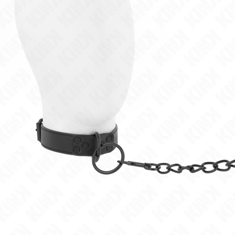 Kink - Collare Con Guinzaglio Scuro 65 Cm Regolabile 37-54 Cm X 3 Cm - KINK COLLAR & GAG - Collari e Guinzagli | erosidea.com