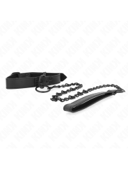Kink - Collare Con Guinzaglio Scuro 65 Cm Regolabile 37-54 Cm X 3 Cm - KINK COLLAR & GAG - Collari e Guinzagli | erosidea.com