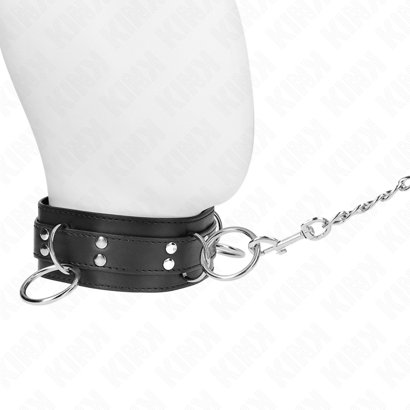 Kink - Collana Schiavit™ 3 Anelli Con Cinturino 80 Cm 53 X 5 Cm - KINK COLLAR & GAG - Bondage | erosidea.com