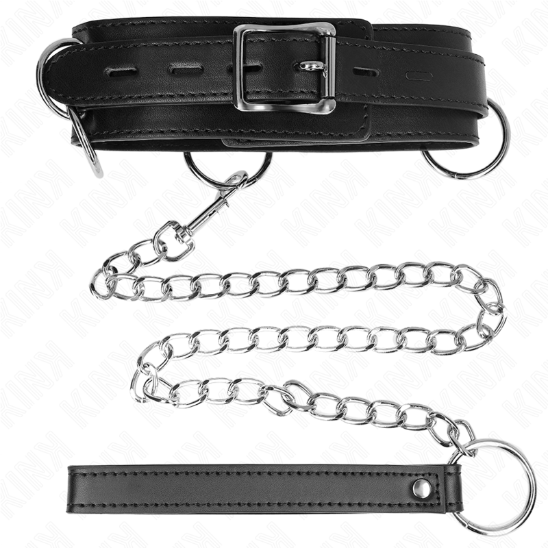 Kink - Collana Schiavit™ 3 Anelli Con Cinturino 80 Cm 53 X 5 Cm - KINK COLLAR & GAG - Bondage | erosidea.com