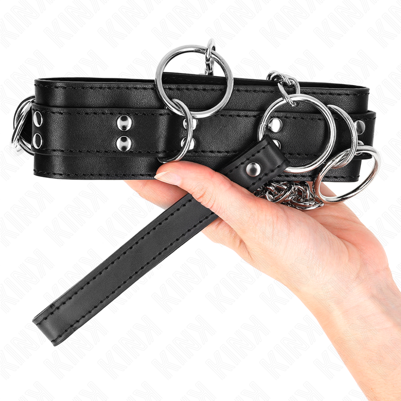 Kink - Collana Schiavit™ 3 Anelli Con Cinturino 80 Cm 53 X 5 Cm - KINK COLLAR & GAG - Bondage | erosidea.com