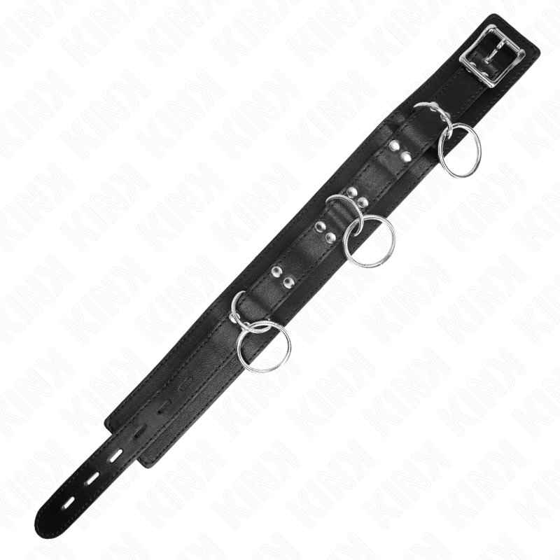 Kink - Collana Schiavit™ 3 Anelli Con Cinturino 80 Cm 53 X 5 Cm - KINK COLLAR & GAG - Bondage | erosidea.com