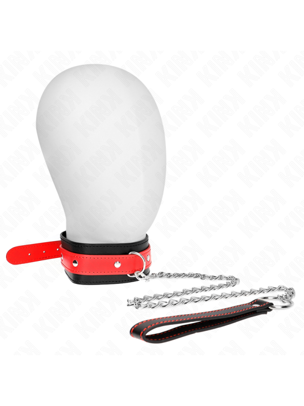 Kink - Collana Con Cinturino Rosso 65 Cm Regolabile 36-43 Cm X 5 Cm - KINK COLLAR & GAG - Bondage | erosidea.com