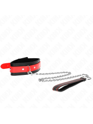 Kink - Collana Con Cinturino Rosso 65 Cm Regolabile 36-43 Cm X 5 Cm - KINK COLLAR & GAG - Bondage | erosidea.com