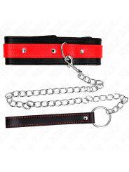 Kink - Collana Con Cinturino Rosso 65 Cm Regolabile 36-43 Cm X 5 Cm - KINK COLLAR & GAG - Bondage | erosidea.com