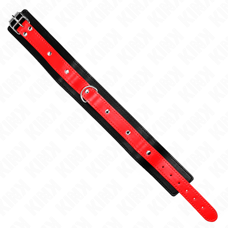 Kink - Collana Con Cinturino Rosso 65 Cm Regolabile 36-43 Cm X 5 Cm - KINK COLLAR & GAG - Bondage | erosidea.com